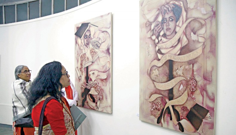 Exhibition features works by Santiniketan alumni