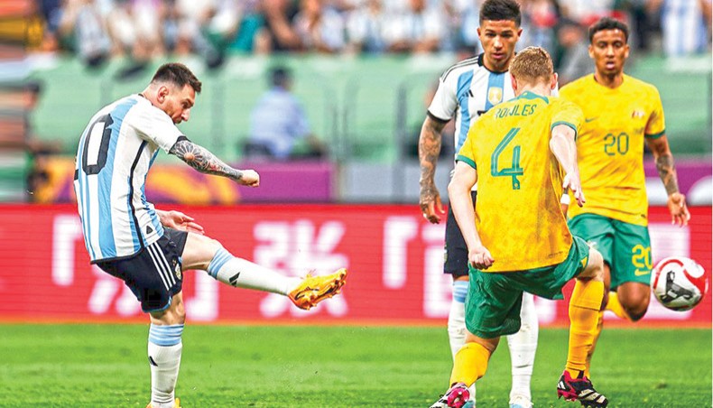 Messi nets his fastest Argentina goal in win over Australia in Beijing